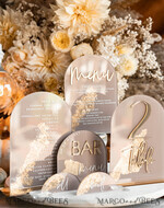 TABLE DECOR SIGNS Acrylic table decor Numbers Acrylic Arch Cappuccino Bar Menu, Clear Acrylic And Gold Bar Menu, Nude Taupe Gold Plexi Drink Bar Menu, Tan Luxury Wedding Drink Bar Table Decor, Earthy Wedding Signage Golden Mirror Bar Menu45