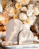 TABLE DECOR SIGNS Acrylic table decor Numbers Acrylic Arch Cappuccino Bar Menu, Clear Acrylic And Gold Bar Menu, Nude Taupe Gold Plexi Drink Bar Menu, Tan Luxury Wedding Drink Bar Table Decor, Earthy Wedding Signage Golden Mirror Bar Menu45