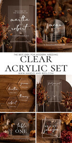 TABLE DECOR SIGNS Acrylic table decor Numbers Acrylic Arch Bar Menu, Clear Acrylic Sign, Transparent Acrylic Wedding Stand, Luxury Wedding Table Decor, Modern Wedding Signage Acryl Sign, White Editable Text5