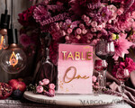 TABLE DECOR SIGNS Acrylic table decor Numbers Pale Pink Ombre Mauve Acrylic Table Numbers, Dusty Rose Acrylic & gold Sign, Golden Plum Plexi Table Numbers, Luxury Purple Wedding Table Decor, Wedding Signage13