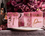 TABLE DECOR SIGNS Acrylic table decor Numbers Pale Pink Ombre Mauve Acrylic Table Numbers, Dusty Rose Acrylic & gold Sign, Golden Plum Plexi Table Numbers, Luxury Purple Wedding Table Decor, Wedding Signage13