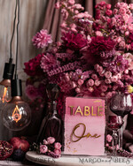 TABLE DECOR SIGNS Acrylic table decor Numbers Pale Pink Ombre Mauve Acrylic Table Numbers, Dusty Rose Acrylic & gold Sign, Golden Plum Plexi Table Numbers, Luxury Purple Wedding Table Decor, Wedding Signage13