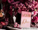 TABLE DECOR SIGNS Acrylic table decor Numbers Pale Pink Ombre Mauve Acrylic Table Numbers, Dusty Rose Acrylic & gold Sign, Golden Plum Plexi Table Numbers, Luxury Purple Wedding Table Decor, Wedding Signage13