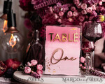 TABLE DECOR SIGNS Acrylic table decor Numbers Pale Pink Ombre Mauve Acrylic Table Numbers, Dusty Rose Acrylic & gold Sign, Golden Plum Plexi Table Numbers, Luxury Purple Wedding Table Decor, Wedding Signage13