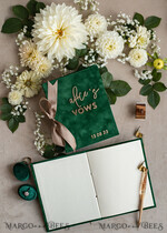 HOCHZEITSVERSPRECHEN  
 Acrylklar Gold Smaragdgrüne Garten Braut- und Bräutigam-Eheversprechen Bücher, Grünpflanzen Hochzeits-Eheversprechen Bücher Set aus zwei, Samt smaragdgrüne Garten personalisierte Eheversprechen Heftchen12