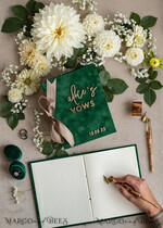 HOCHZEITSVERSPRECHEN  
 Acrylklar Gold Smaragdgrüne Garten Braut- und Bräutigam-Eheversprechen Bücher, Grünpflanzen Hochzeits-Eheversprechen Bücher Set aus zwei, Samt smaragdgrüne Garten personalisierte Eheversprechen Heftchen12