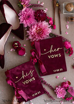 WEDDING VOWS Acrylic Clear Gold Maroon Bride and groom vow books, Burgundy wedding vow books set of two, Velvet Marsala personalized vow booklets, Golden Mirror his and her vow books, Acrylic Velvet Gold custom wedding vow cases, bridal shower gift9