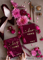 WEDDING VOWS Acrylic Clear Gold Maroon Bride and groom vow books, Burgundy wedding vow books set of two, Velvet Marsala personalized vow booklets, Golden Mirror his and her vow books, Acrylic Velvet Gold custom wedding vow cases, bridal shower gift9
