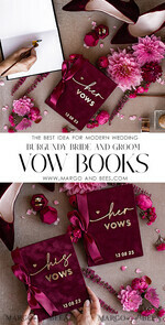 WEDDING VOWS Acrylic Clear Gold Maroon Bride and groom vow books, Burgundy wedding vow books set of two, Velvet Marsala personalized vow booklets, Golden Mirror his and her vow books, Acrylic Velvet Gold custom wedding vow cases, bridal shower gift9