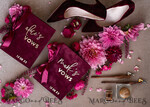 WEDDING VOWS Acrylic Clear Gold Burgundy Bride and groom vow books, Maroon wedding vow books set of two, Velvet Marsala personalized vow booklets, Golden Mirror his and her vow books, Acrylic Copper Gold custom wedding vow cases, bridal shower gift8