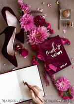 WEDDING VOWS Acrylic Clear Gold Burgundy Bride and groom vow books, Maroon wedding vow books set of two, Velvet Marsala personalized vow booklets, Golden Mirror his and her vow books, Acrylic Copper Gold custom wedding vow cases, bridal shower gift8