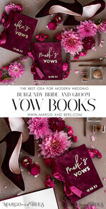 WEDDING VOWS Acrylic Clear Gold Burgundy Bride and groom vow books, Maroon wedding vow books set of two, Velvet Marsala personalized vow booklets, Golden Mirror his and her vow books, Acrylic Copper Gold custom wedding vow cases, bridal shower gift8