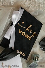 WEDDING VOWS Acrylic Clear Gold Elegant Classic Bride and groom vow books, Black White Gold wedding vow books set of two, Velvet personalized vow booklets, Golden Mirror his and her vow books, Acrylic His Hers Gold custom wedding vow cases, bridal shower gift23