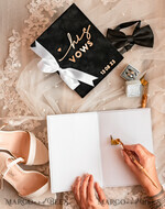 WEDDING VOWS Acrylic Clear Gold Elegant Classic Bride and groom vow books, Black White Gold wedding vow books set of two, Velvet personalized vow booklets, Golden Mirror his and her vow books, Acrylic His Hers Gold custom wedding vow cases, bridal shower gift23