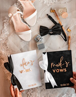 WEDDING VOWS Acrylic Clear Gold Elegant Classic Bride and groom vow books, Black White Gold wedding vow books set of two, Velvet personalized vow booklets, Golden Mirror his and her vow books, Acrylic His Hers Gold custom wedding vow cases, bridal shower gift17