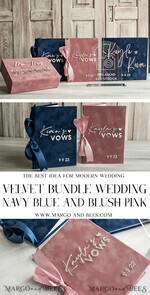 WEDDING VOWS Acrylic Clear Gold Bride and groom vow books, navy blue and blush wedding vow books, personalized vow booklets, his and her vow books, custom wedding vow cases, bridal shower gift14