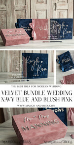 WEDDING VOWS Acrylic Clear Gold Bride and groom vow books, navy blue and blush wedding vow books, personalized vow booklets, his and her vow books, custom wedding vow cases, bridal shower gift14