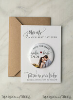 SAVE THE DATES photo magnets Handmade Save the Dates Card with Your Photo Fridge magnet6