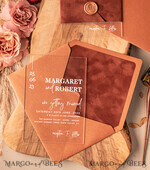 SAMPLING SERVICE samples Copper wedding Invitation Sample, handmade sample set, Terracotta Velvet wedding invitation, transparent acryl invites sample set5