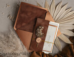 PROBENNEHMESERVICE
 Muster
 Muster, maßgeschneiderte Musterkollektion Herbst Spiegelgold Hochzeitskarten, elegante Terrakotta Hochzeitskarten, burnt orange Acryl Hochzeits Einladungen, Spiegelgold Plexi Hochzeits Einladungssuite.19