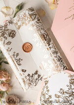 SAMPLING SERVICE samples Dusty Rose wedding Invitation Sample, handmade sample set, Gold Foil Floral wedding invitation sample, blush pink acrylic invites sample set7