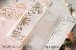 SAMPLING SERVICE samples Dusty Rose wedding Invitation Sample, handmade sample set, Gold Foil Floral wedding invitation sample, blush pink acrylic invites sample set7