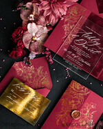 SAMPLING SERVICE samples Burgundy Velvet wedding Invitation Sample, luxury glamour handmade sample set, Gold Floral wedding invitation, Maroon invites sample set10