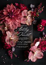 SAMPLING SERVICE samples Burgundy Velvet wedding Invitation Sample, luxury glamour handmade sample set, Gold Floral wedding invitation, Maroon invites sample set10