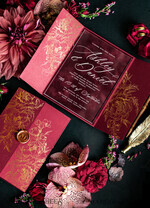 SAMPLING SERVICE samples Burgundy Velvet wedding Invitation Sample, luxury glamour handmade sample set, Gold Floral wedding invitation, Maroon invites sample set10