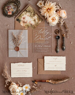 SAMPLING SERVICE samples Ivory Eco wedding Invitation Sample, handmade sample set, Boho Pampas wedding invitation samples, Acrylic invites sample set11