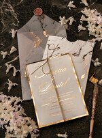 SAMPLING SERVICE samples Gold Marble wedding Invitation Sample, luxury handmade sample set, Gold Foil wedding invitation, pocket marble gold invites sample set24