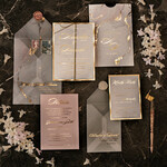 SAMPLING SERVICE samples Gold Marble wedding Invitation Sample, luxury handmade sample set, Gold Foil wedding invitation, pocket marble gold invites sample set24
