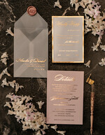 SAMPLING SERVICE samples Gold Marble wedding Invitation Sample, luxury handmade sample set, Gold Foil wedding invitation, pocket marble gold invites sample set24
