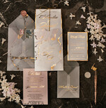 SAMPLING SERVICE samples Gold Marble wedding Invitation Sample, luxury handmade sample set, Gold Foil wedding invitation, pocket marble gold invites sample set24