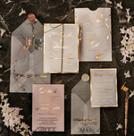 SAMPLING SERVICE samples Gold Marble wedding Invitation Sample, luxury handmade sample set, Gold Foil wedding invitation, pocket marble gold invites sample set24