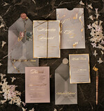 SAMPLING SERVICE samples Gold Marble wedding Invitation Sample, luxury handmade sample set, Gold Foil wedding invitation, pocket marble gold invites sample set24