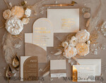 PROBENNEHMESERVICE
 Muster
 Elfenbein Gold Hochzeits Einladung Muster, handgemachtes Musterset, Beige Samt und Goldfolie Hochzeits Einladung, Glamour Einladungen Musterset17
