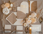 PROBENNEHMESERVICE
 Muster
 Elfenbein Gold Hochzeits Einladung Muster, handgemachtes Musterset, Beige Samt und Goldfolie Hochzeits Einladung, Glamour Einladungen Musterset17