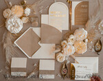 PROBENNEHMESERVICE
 Muster
 Elfenbein Gold Hochzeits Einladung Muster, handgemachtes Musterset, Beige Samt und Goldfolie Hochzeits Einladung, Glamour Einladungen Musterset17