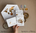 SAMPLING SERVICE samples Sample, bespoke sample set  Gold White Passport Wedding Invitation, Golden Wedding Cards Boarding Pass, Bespoke Travel Passport Wedding Invitations Abroad, Destination Greece Wedding Invites, Travel Map Wedding Stationary,  World map 17