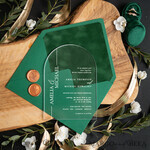 SAMPLING SERVICE samples Green wedding Invitation Sample, handmade sample set, Green Velvet and Gold wedding invitation, Clear Acryl invites sample set7