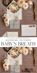 SAMPLING SERVICE samples Rustic wedding Invitation Sample, handmade sample set, Acrylic wedding invitation sample set, Baby Breath invites sample set, clear acryl invites samples9