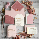 SAMPLING SERVICE samples Dusty Rose wedding Invitation Sample, handmade sample set, Pink Velvet and Gold Foil wedding invitation, blush pink invites sample set18