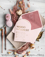 SAMPLING SERVICE samples Dusty Rose wedding Invitation Sample, handmade sample set, Pink Velvet and Gold Foil wedding invitation, blush pink invites sample set18