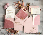SAMPLING SERVICE samples Dusty Rose wedding Invitation Sample, handmade sample set, Pink Velvet and Gold Foil wedding invitation, blush pink invites sample set18