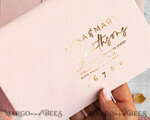 SAMPLING SERVICE samples Dusty Rose wedding Invitation Sample, handmade sample set, Pink Velvet and Gold Foil wedding invitation, clear acryl invites sample set16