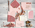 SAMPLING SERVICE samples Dusty Rose wedding Invitation Sample, handmade sample set, Pink Velvet and Gold Foil wedding invitation, clear acryl invites sample set16