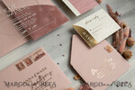 SAMPLING SERVICE samples Dusty Rose wedding Invitation Sample, handmade sample set, Pink Velvet and Gold Foil wedding invitation, clear acryl invites sample set16