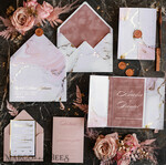 SAMPLING SERVICE samples Gold Marble wedding Invitation Sample, handmade sample set, Dusty Rose Velvet wedding invitation sample, white and gold acrylic invites sample set9