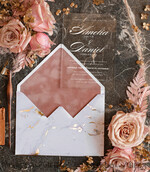 SAMPLING SERVICE samples Gold Marble wedding Invitation Sample, handmade sample set, Dusty Rose Velvet wedding invitation sample, white and gold acrylic invites sample set9